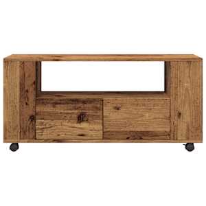 TV skříňka na kolečkách old wood 102 x 34,5 x 43 cm kompozit - obrázek 4