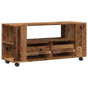 TV skříňka na kolečkách old wood 102 x 34,5 x 43 cm kompozit - obrázek 7