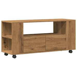TV skříňka na kolečkách dub artisan 102 x 34,5 x 43 cm kompozit - obrázek 2