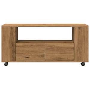 TV skříňka na kolečkách dub artisan 102 x 34,5 x 43 cm kompozit - obrázek 4