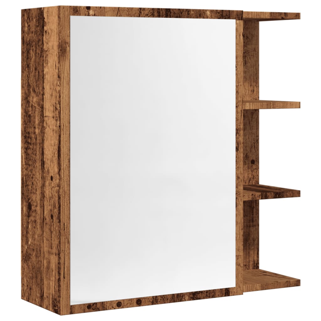 vidaXL KoupelnovĂˇ skĹ™Ă­Ĺ�ka zrcadlo old wood 62,5x20,5x64 cm kompozit