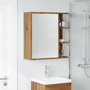 Koupelnová skříňka zrcadlo dub artisan 62,5x20,5x64 kompozit - obrázek 3