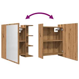 Koupelnová skříňka zrcadlo dub artisan 62,5x20,5x64 kompozit - obrázek 8