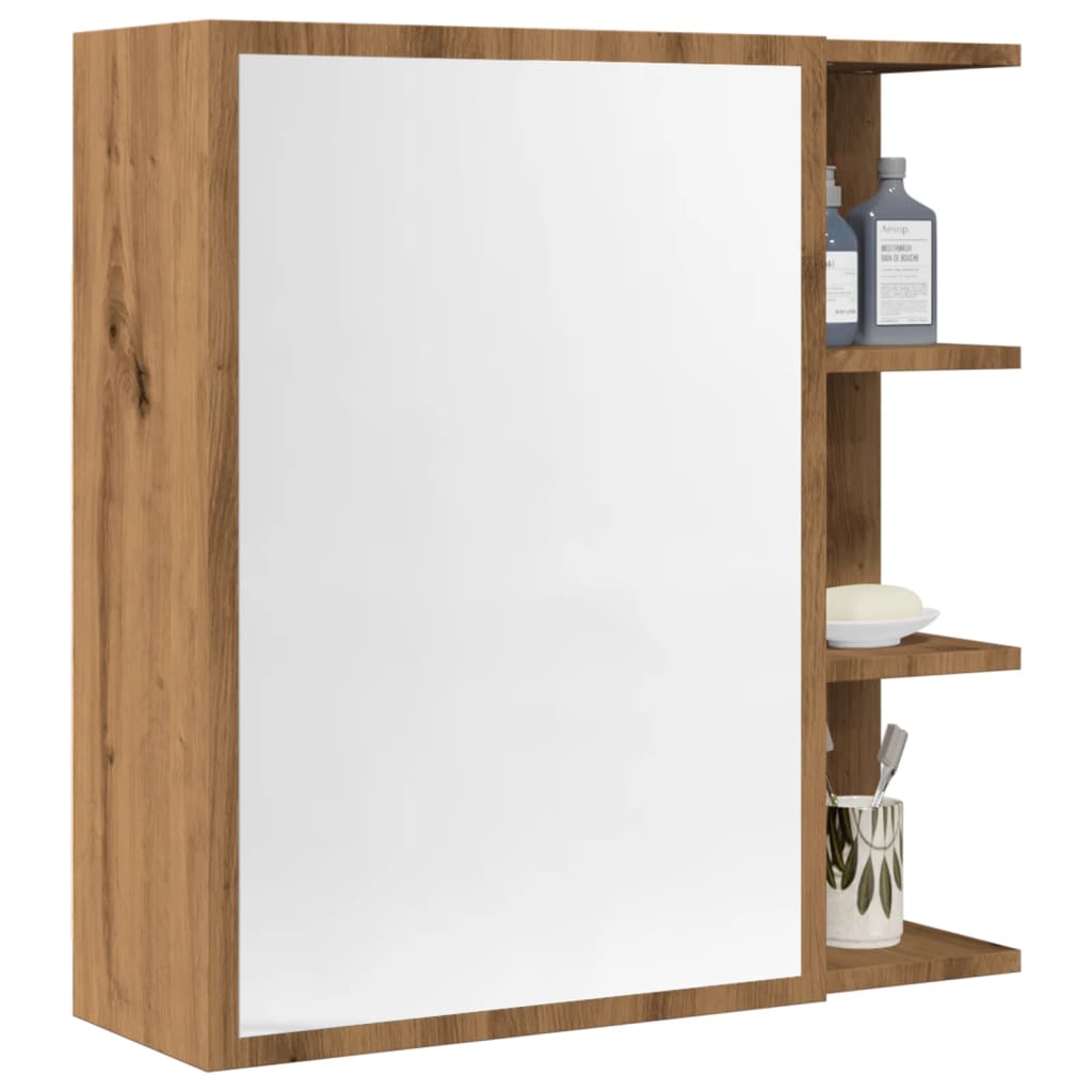 vidaXL Spiegelschrank Artisan-Eiche 62,5x20,5x64 cm Holzwerkstoff