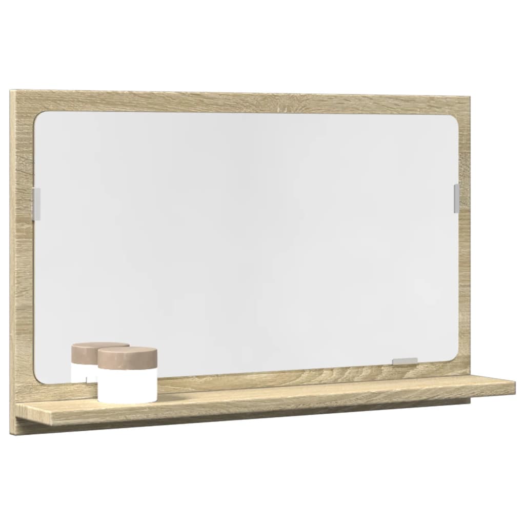 vidaXL Badspiegel mit Ablage Sonoma-Eiche 60x11x37 cm Holzwerkstoff