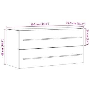 Skříňka pod umyvadlo dub sonoma 100 x 38,5 x 48 cm dřevotříska - obrázek 11