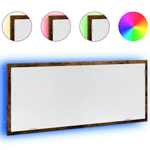 Koupelnové zrcadlo s LED kouřový dub 100 x 8,5 x 37 cm kompozit - obrázek 2