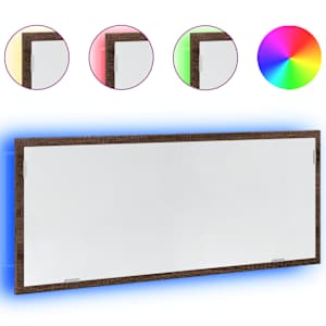 vidaXL LED vannitoapeegel pruun tamm 100x8,5x37 cm projekteeritud puit