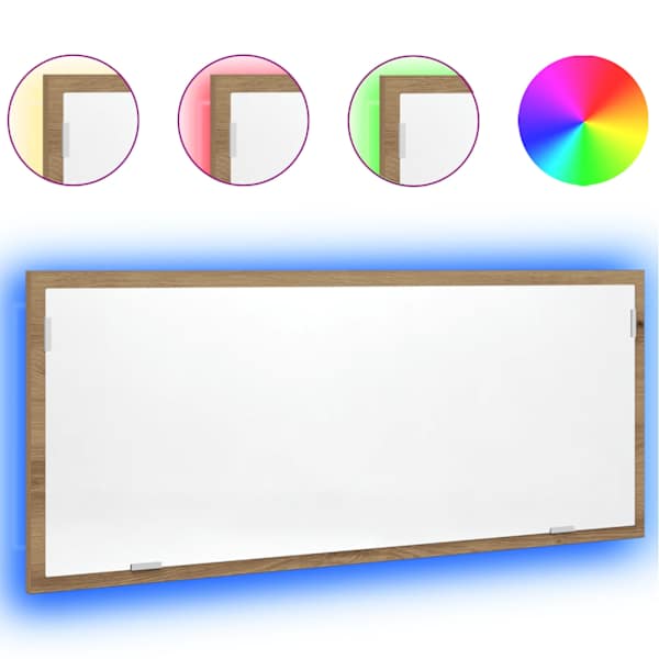 vidaXL LED vannitoapeegel Artisan tamm projekteeritud puit