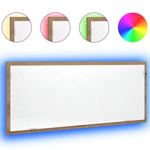 Koupelnové zrcadlo s LED dub artisan 100 x 8,5 x 37 cm kompozit - obrázek 2