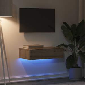 TV skříňka s LED osvětlením dub artisan 60 x 35 x 15,5 cm - obrázek 4