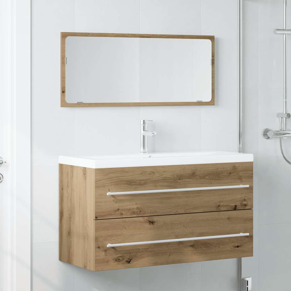 vidaXL Set mobilier de baie, 2 piese, stejar artizanal, lemn prelucrat