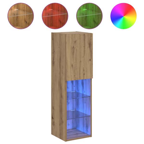 vidaXL LED-tuledega telerikapp, k&auml;sit&ouml;&ouml;tamm, 30,5 x 30 x 102 cm