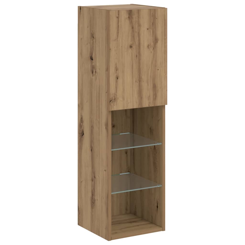 Thumbnail - vidaXL TV-Schrank mit LED-Leuchten Artisan-Eiche 30,5x30x102 cm