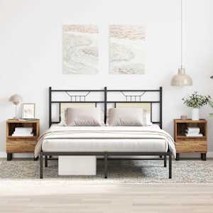 Nočna omarica 2 kosa starinski les 40x35x50 cm inženirski les