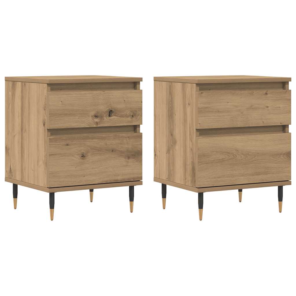 vidaXL Noční stolky 2 ks dub artisan 40 x 35 x 50 cm kompozitní dřevo