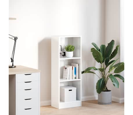 vidaXL Kirjahylly korkeakiilto valkoinen 40x24x109 cm tekninen puu