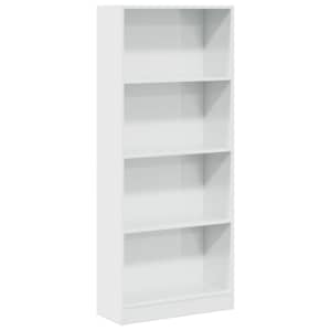 Knihovna bílá s vysokým leskem 60x24x143 cm kompozitní dřevo - obrázek 2