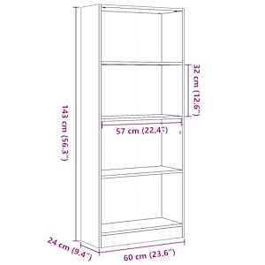 Knihovna bílá s vysokým leskem 60x24x143 cm kompozitní dřevo - obrázek 10