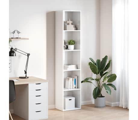 vidaXL Bookcase High Gloss White 40x30x189 cm Engineered Wood