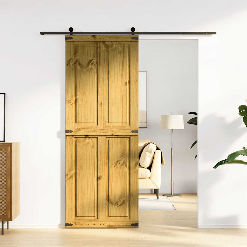vidaXL Ușă de hambar CORONA 80x210 cm din lemn masiv de pin