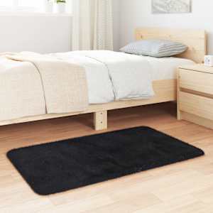 Huňatý koberec s vysokým vlasem NAVARRA černý 60 x 100 cm polyester - obrázek 3