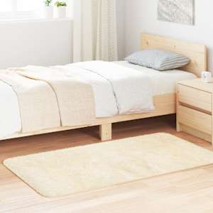 Visoka košata preproga NAVARRA krem 80x150 cm poliester