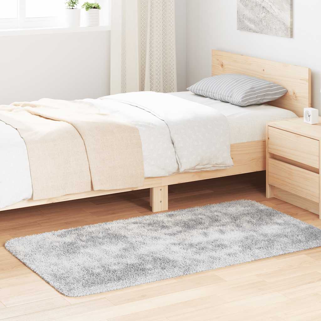 vidaXL Covor shaggy cu pom înalt, NAVARRA, gri argintiu, 80x150 cm