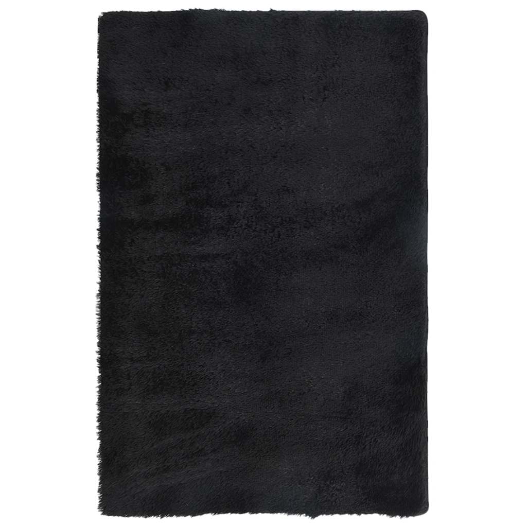 vidaXL Shaggy Rug High Pile Black 130x200 cm Polyester