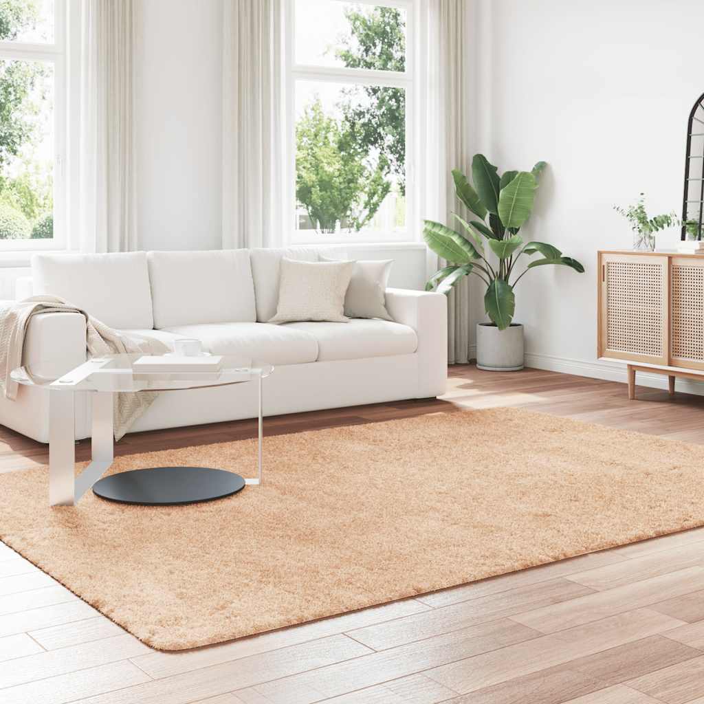 vidaXL Hoogpolig vloerkleed NAVARRA 200x290 cm polyester beige afbeelding
