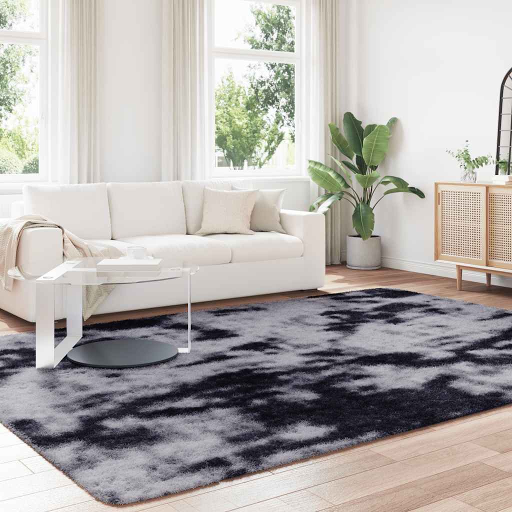 vidaXL Hoogpolig vloerkleed NAVARRA 240x340 cm polyester donkergrijs afbeelding