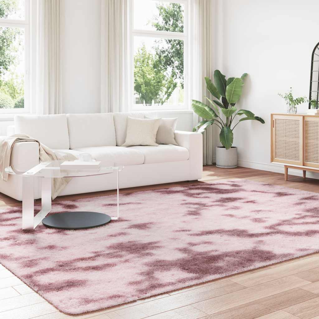 vidaXL Vloerkleed hoogpolig 240x340 cm polyester hoogpolig roze