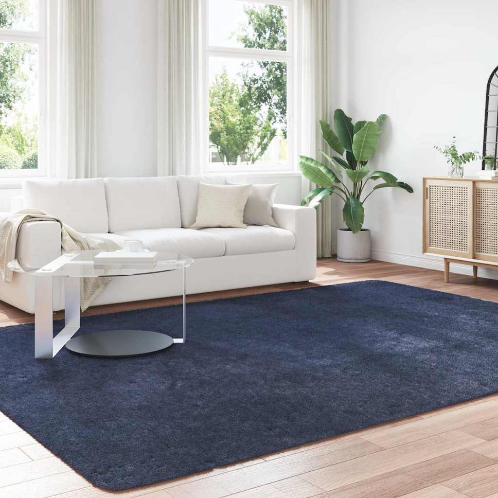 vidaXL Hoogpolig vloerkleed NAVARRA 240x340 cm polyester marineblauw afbeelding