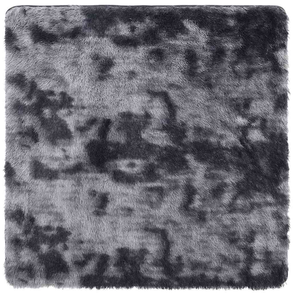 vidaXL Chlpatý koberec s vysokým vlasom NAVARRA tmavosivá 120x120 cm