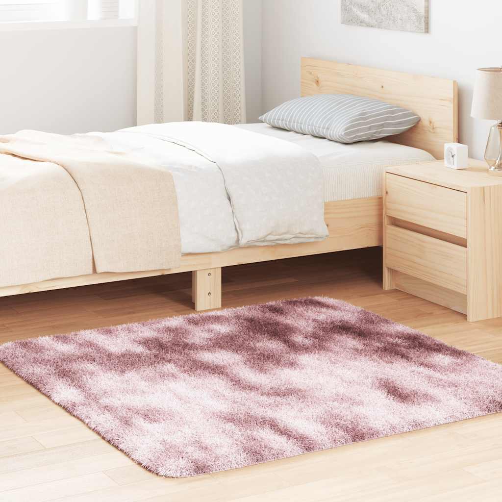 vidaXL Covor shaggy cu pom înalt, NAVARRA, roz praf, 120x120 cm