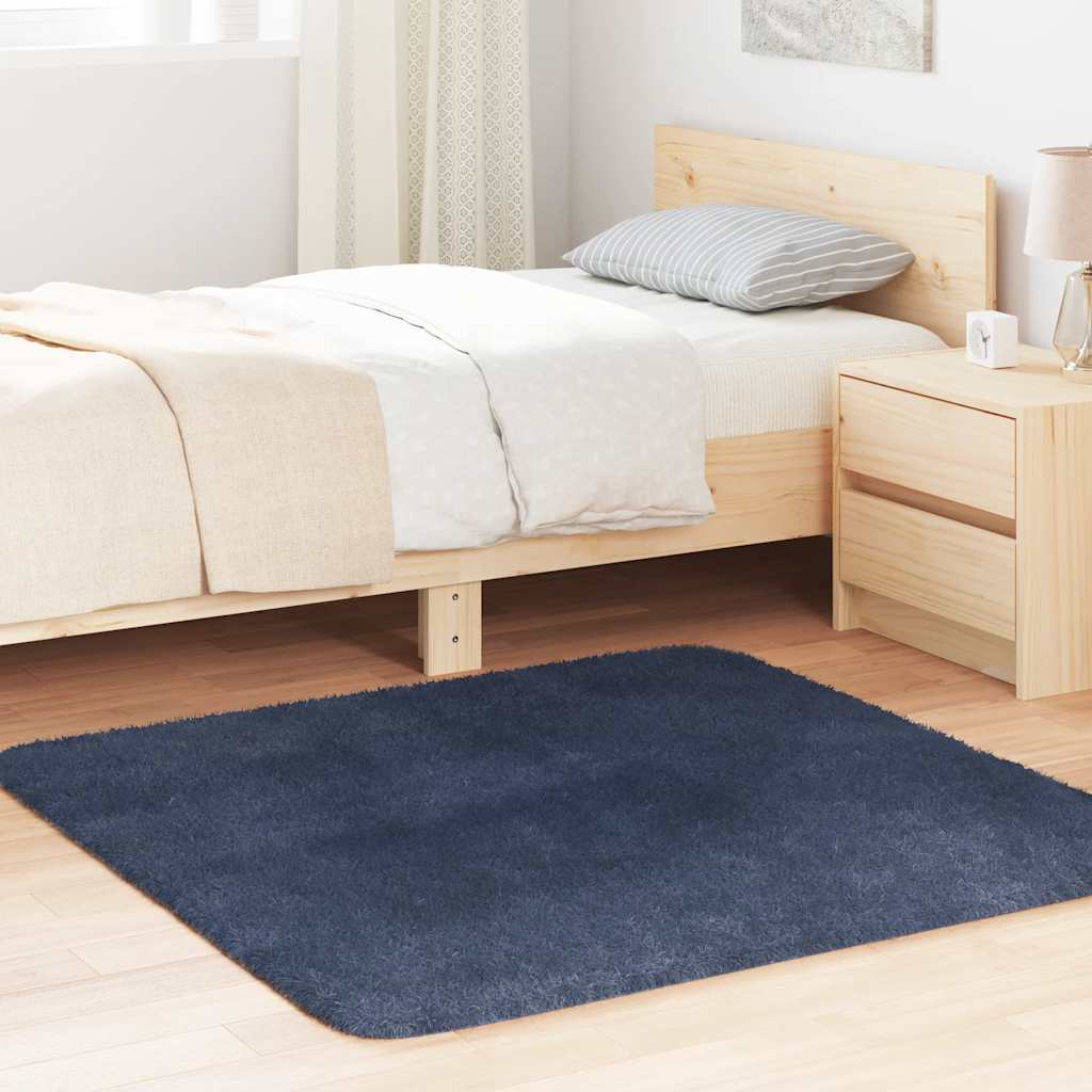 vidaXL Covor shaggy cu pom înalt, NAVARRA, bleumarin, 120x120 cm