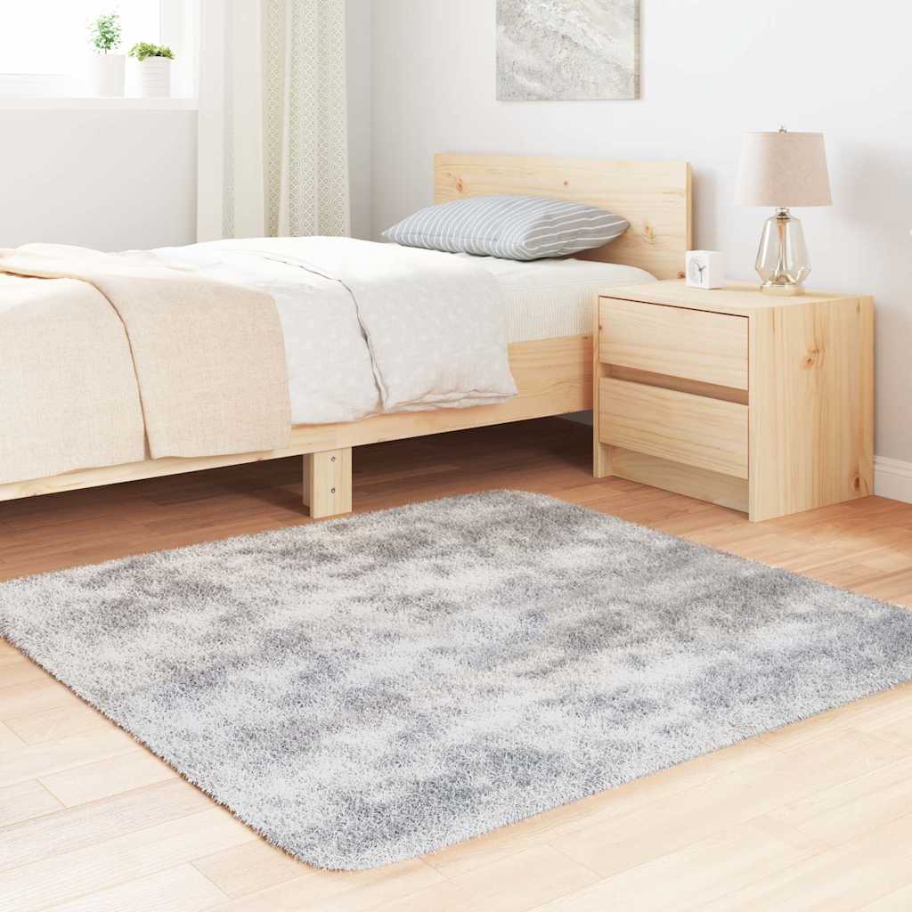Thumbnail - vidaXL Teppich Shaggy Hochflor NAVARRA Silbergrau 120x120 cm Polyester
