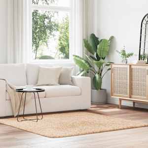 Visoka košata preproga NAVARRA bež 160x160 cm poliester