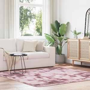 Visoka košata preproga NAVARRA prašna roza 200x200 cm poliester