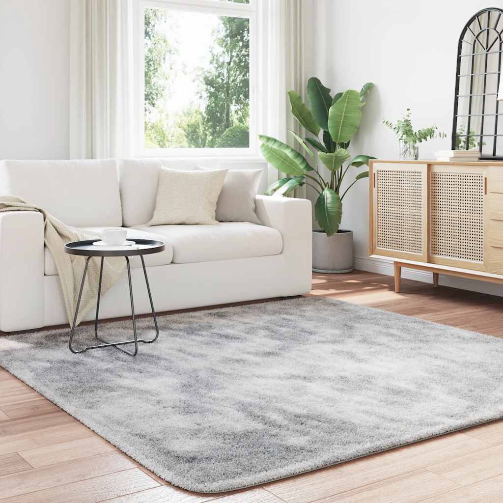 vidaXL Covor shaggy cu pom înalt, NAVARRA, gri deschis, 200x200 cm