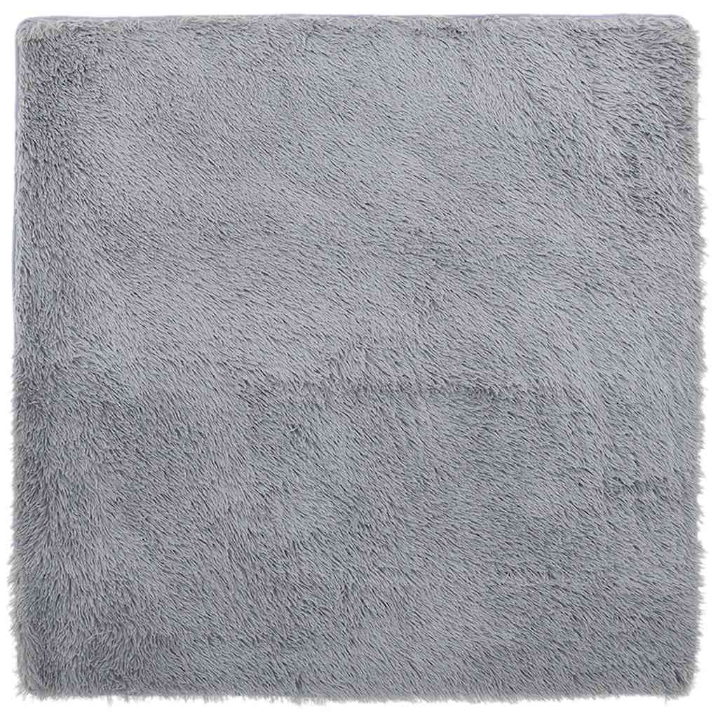 vidaXL Covor shaggy cu pom înalt, NAVARRA, gri argintiu, 240x240 cm