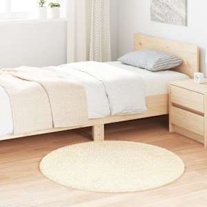 Visoka košata preproga NAVARRA krem 100x100 cm poliester