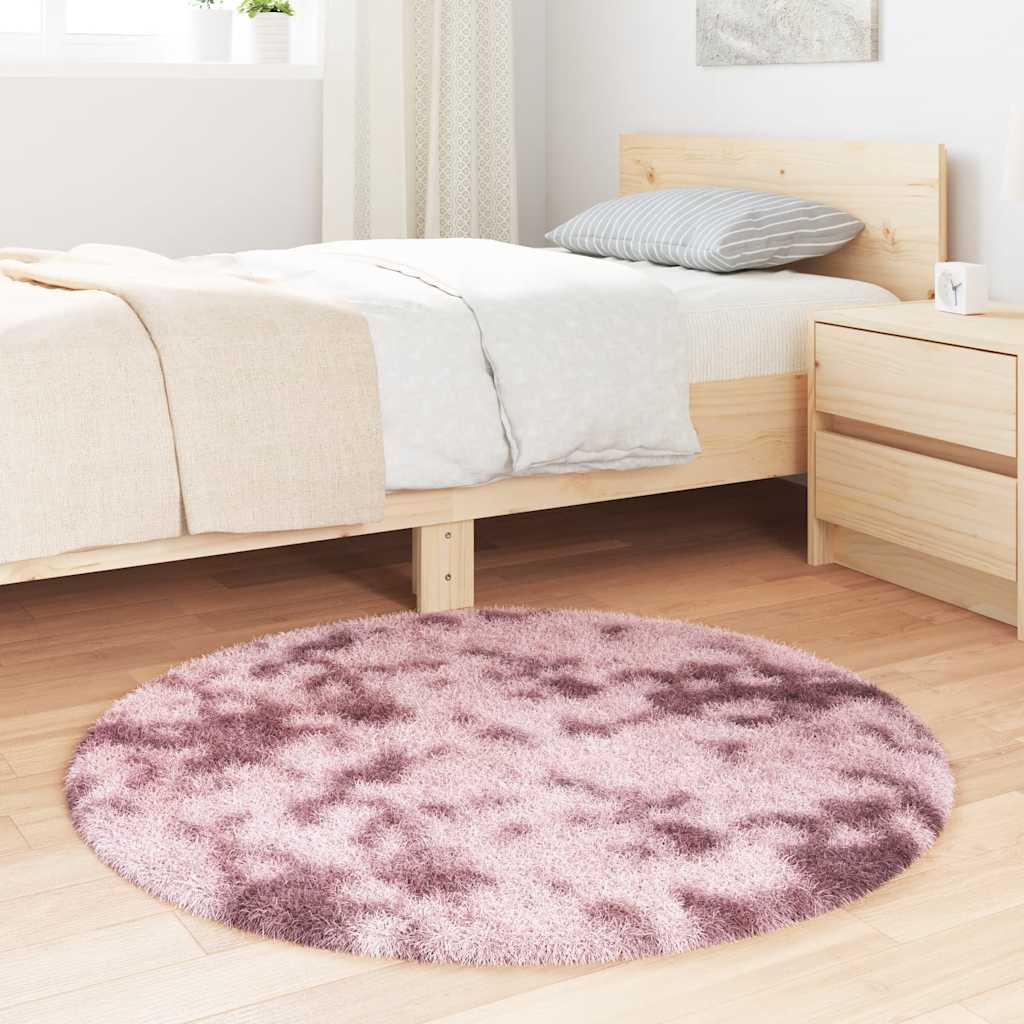 vidaXL Hoogpolig vloerkleed NAVARRA 100x100 cm polyester stoffig roze afbeelding