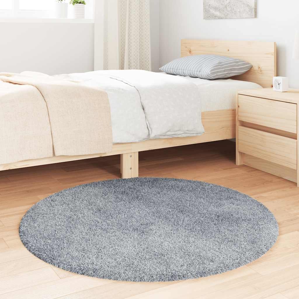 vidaXL Hoogpolig vloerkleed NAVARRA 100x100 cm polyester zilvergrijs afbeelding