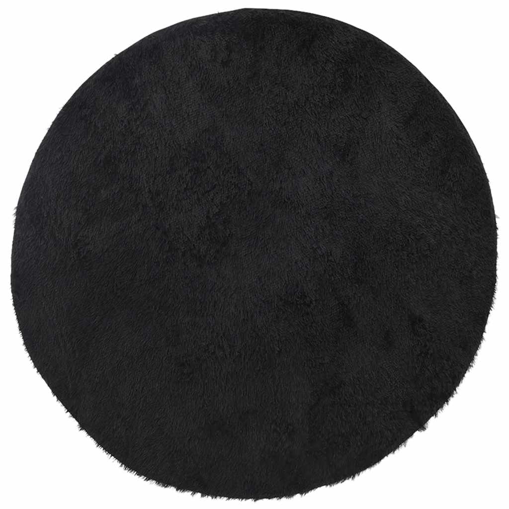 vidaXL Visoka košata preproga NAVARRA črna 120x120 cm poliester-image-8721158558886