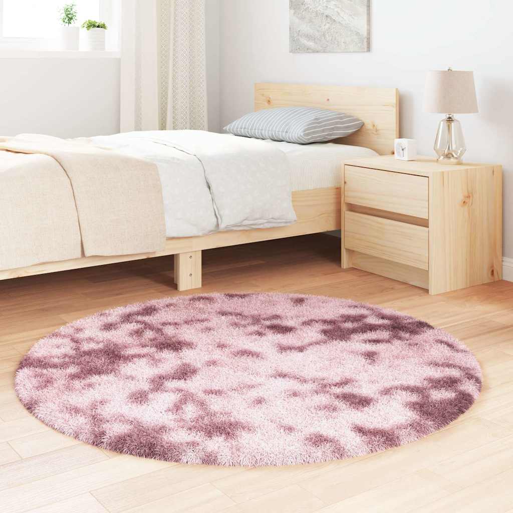 vidaXL Hoogpolig vloerkleed NAVARRA 120x120 cm polyester stoffig roze afbeelding