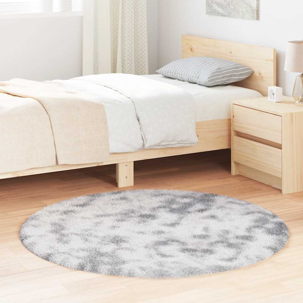 vidaXL Covor shaggy cu pom înalt, NAVARRA, gri deschis, 120x120 cm