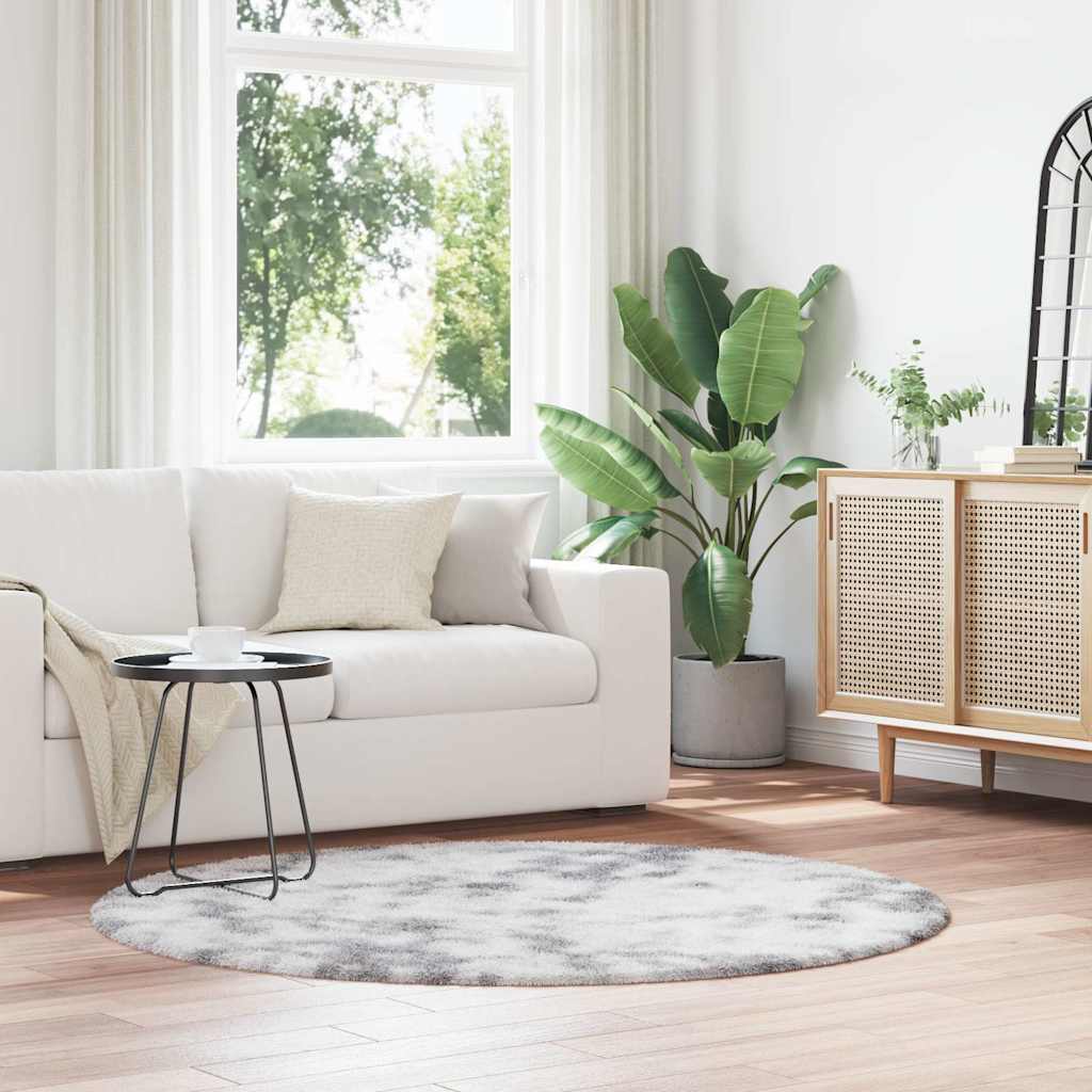 vidaXL Teppich Shaggy Hochflor NAVARRA Silbergrau 160x160 cm Polyester
