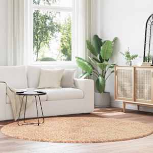 Visoka košata preproga NAVARRA bež 200x200 cm poliester