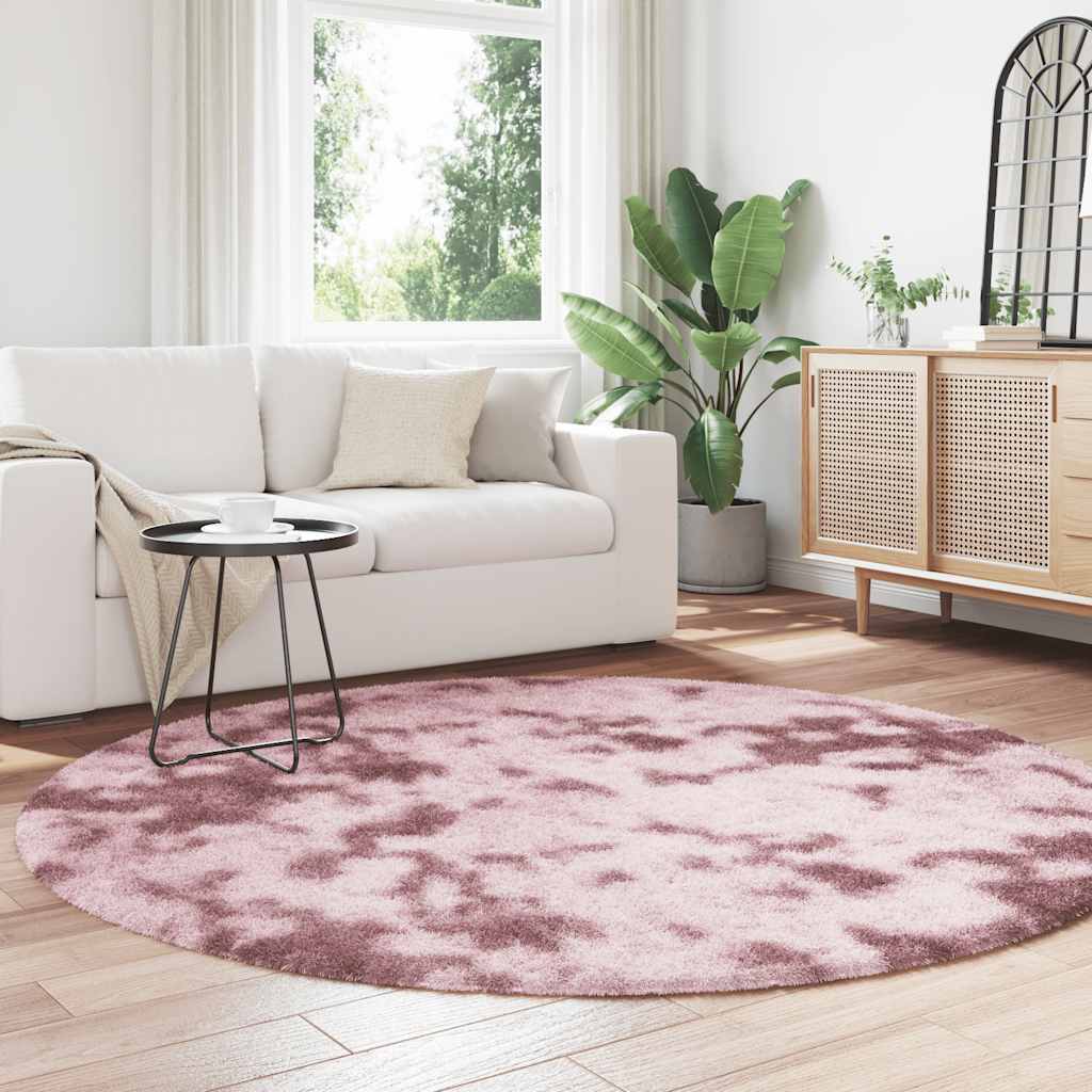 vidaXL Hoogpolig vloerkleed NAVARRA 200x200 cm polyester stoffig roze afbeelding